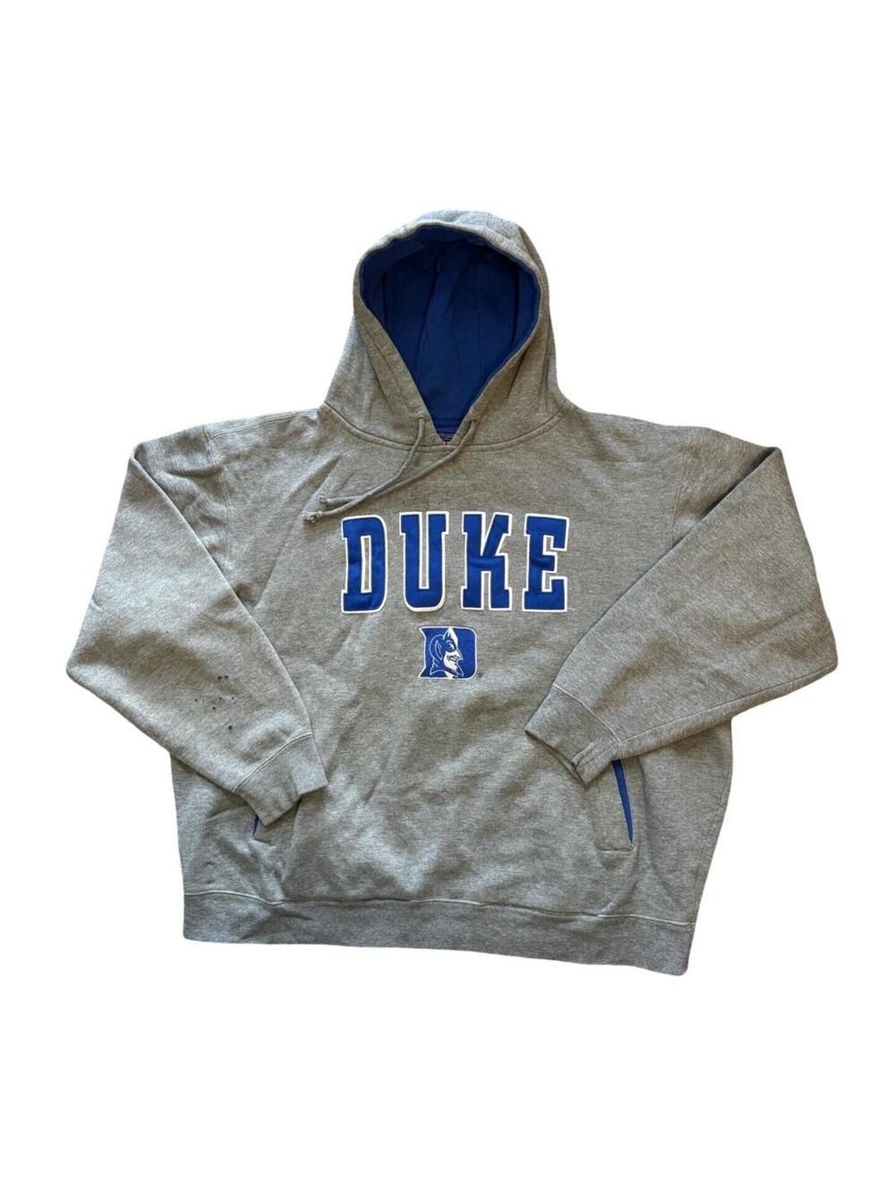 Champs Sports Team Duke Blue Devils Gray Blue Embroidered Hoodie Men's Size XL